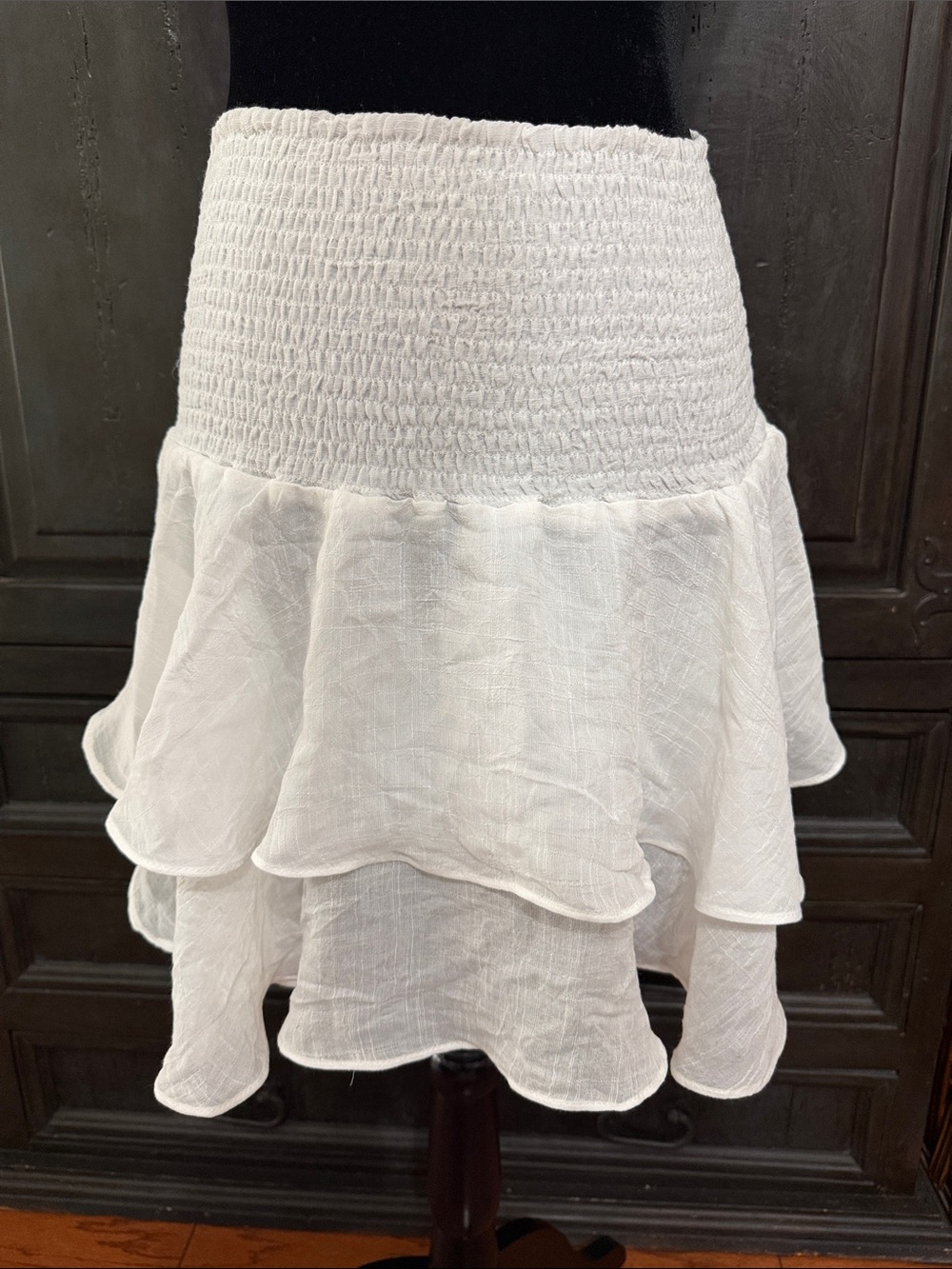 SHEIN tiered ruffle mini skirt smocked high waistband - Size Medium
